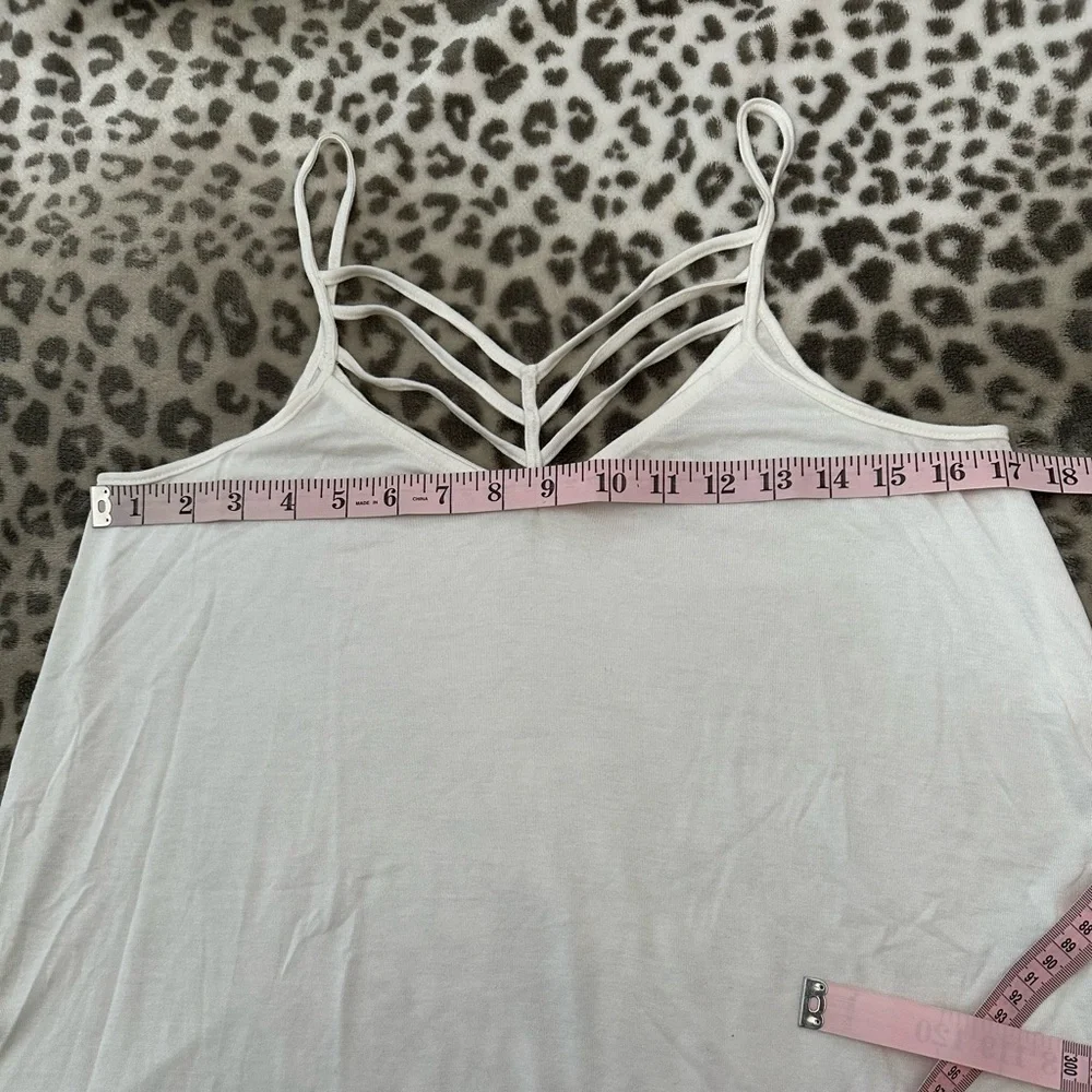2015 Express One Eleven Double V-neck Strappy Front Cami Tank Top White Small